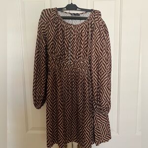 Zara Brown Long Sleeve Dress